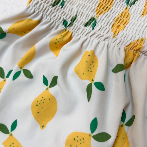 HANNA ANDERSSON Lemon smocked swim top tank peplum sz US 12 / 150cm - Picture 10 of 12